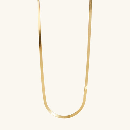 Flat Snake Chain Necklace Gold Vermeil